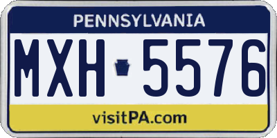 PA license plate MXH5576
