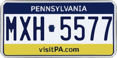 PA license plate MXH5577