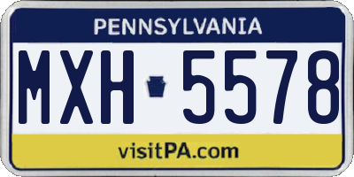 PA license plate MXH5578