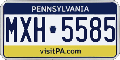 PA license plate MXH5585