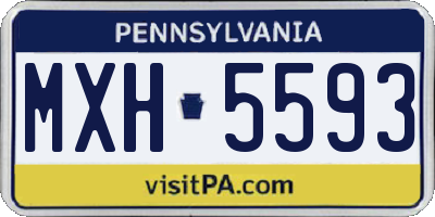 PA license plate MXH5593