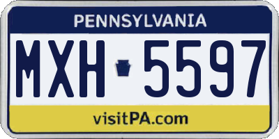 PA license plate MXH5597