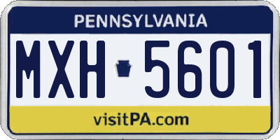 PA license plate MXH5601