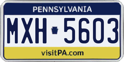 PA license plate MXH5603