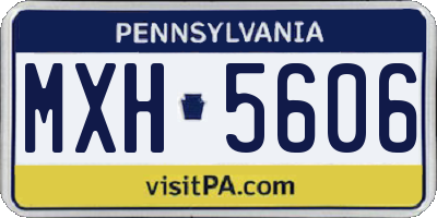 PA license plate MXH5606