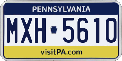 PA license plate MXH5610