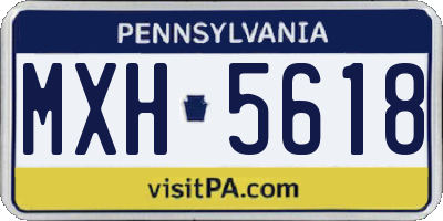 PA license plate MXH5618