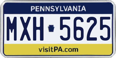 PA license plate MXH5625