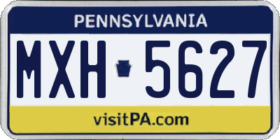 PA license plate MXH5627