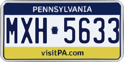 PA license plate MXH5633