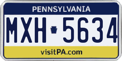 PA license plate MXH5634