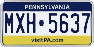 PA license plate MXH5637