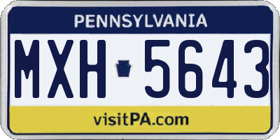 PA license plate MXH5643