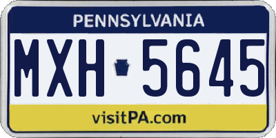 PA license plate MXH5645