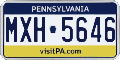 PA license plate MXH5646