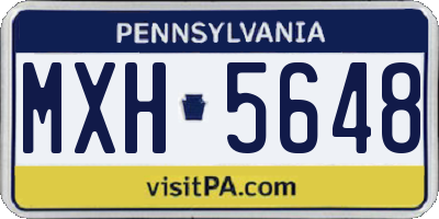 PA license plate MXH5648
