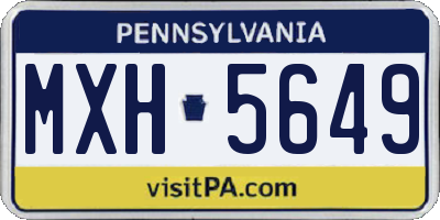 PA license plate MXH5649