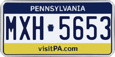 PA license plate MXH5653