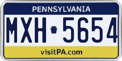 PA license plate MXH5654