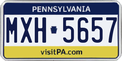 PA license plate MXH5657