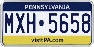PA license plate MXH5658
