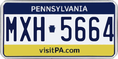 PA license plate MXH5664