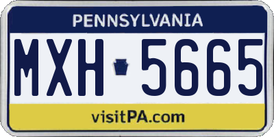 PA license plate MXH5665