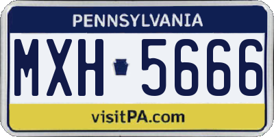 PA license plate MXH5666