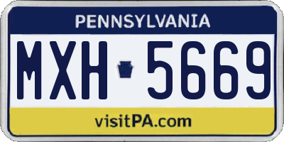 PA license plate MXH5669