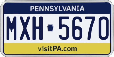 PA license plate MXH5670