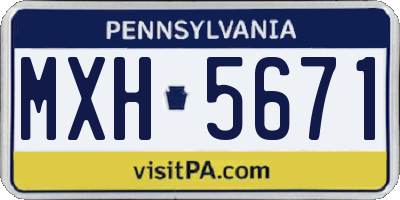 PA license plate MXH5671