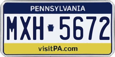 PA license plate MXH5672