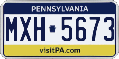 PA license plate MXH5673