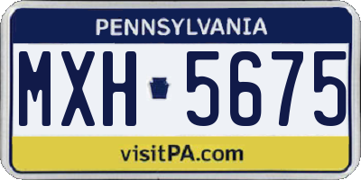 PA license plate MXH5675