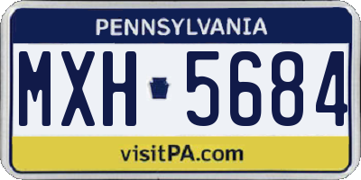 PA license plate MXH5684