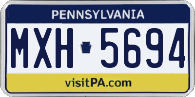 PA license plate MXH5694
