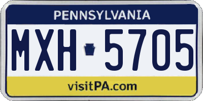 PA license plate MXH5705