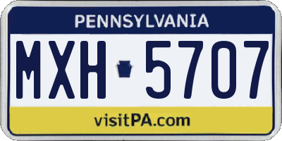 PA license plate MXH5707