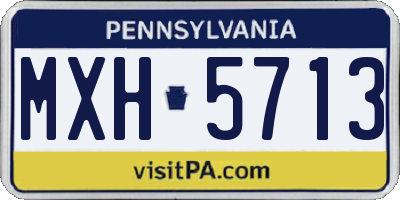 PA license plate MXH5713