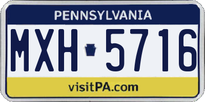 PA license plate MXH5716