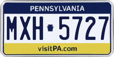 PA license plate MXH5727