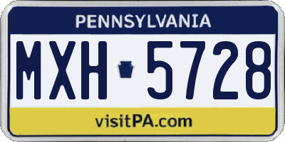 PA license plate MXH5728