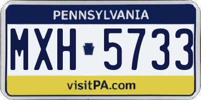 PA license plate MXH5733