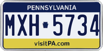 PA license plate MXH5734