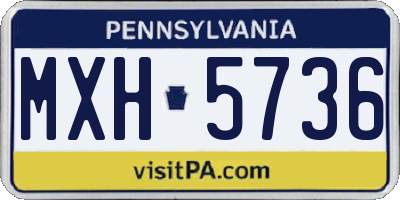 PA license plate MXH5736