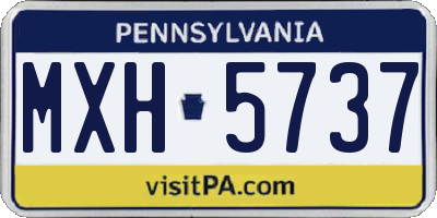 PA license plate MXH5737
