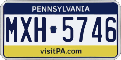 PA license plate MXH5746