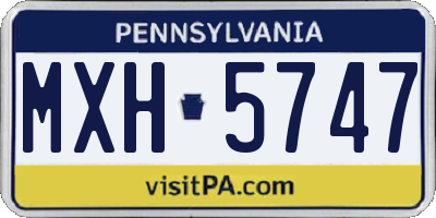PA license plate MXH5747