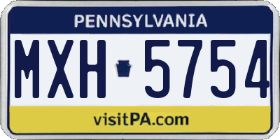PA license plate MXH5754