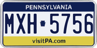 PA license plate MXH5756